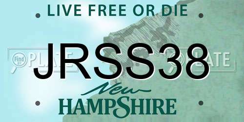JRSS38 New Hampshire License Plate