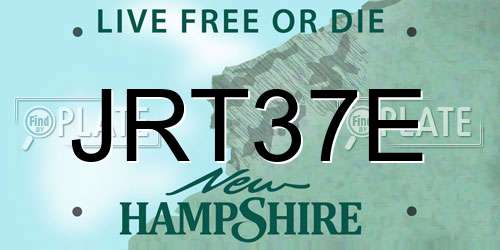 JRT37E New Hampshire License Plate