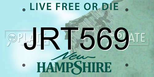 JRT569 New Hampshire License Plate