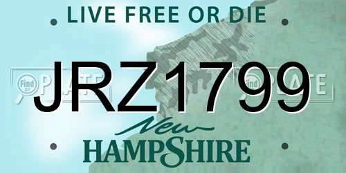 JRZ1799 New Hampshire License Plate
