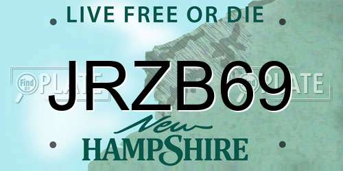 JRZB69 New Hampshire License Plate
