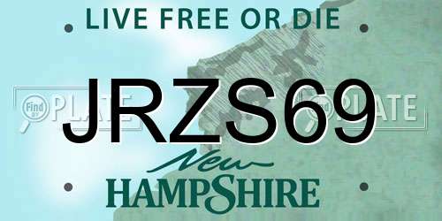JRZS69 New Hampshire License Plate