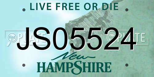 JS05524 New Hampshire License Plate