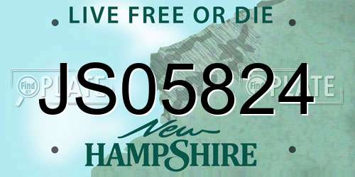 JS05824 New Hampshire License Plate