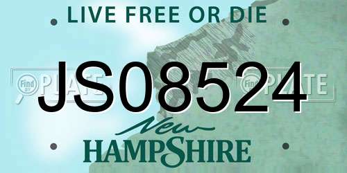 JS08524 New Hampshire License Plate
