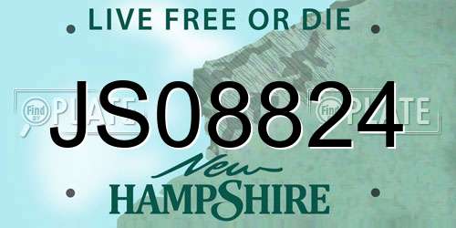 JS08824 New Hampshire License Plate