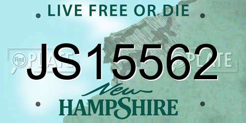 JS15562 New Hampshire License Plate