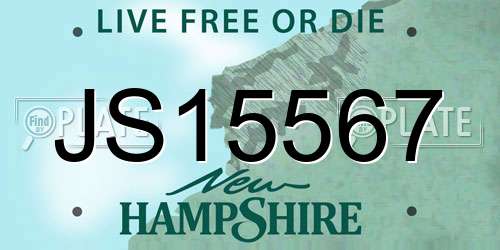 JS15567 New Hampshire License Plate