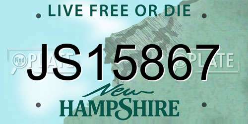JS15867 New Hampshire License Plate
