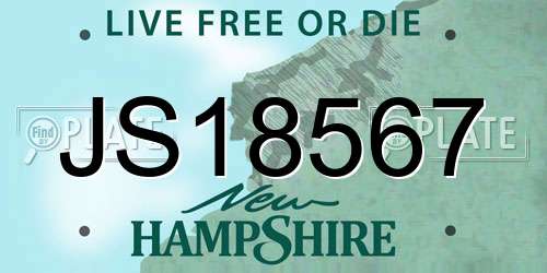 JS18567 New Hampshire License Plate