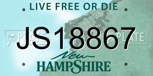 JS18867 New Hampshire License Plate