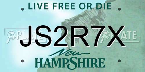 JS2R7X New Hampshire License Plate