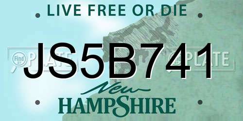 JS5B741 New Hampshire License Plate