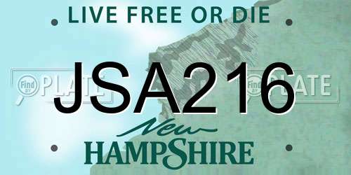 JSA216 New Hampshire License Plate