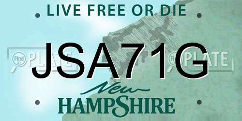 JSA71G New Hampshire License Plate