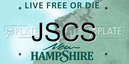 JSCS New Hampshire License Plate