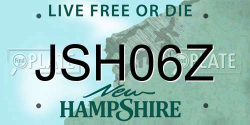 JSH06Z New Hampshire License Plate