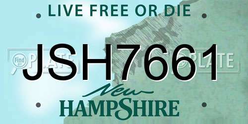 JSH7661 New Hampshire License Plate
