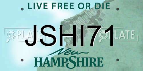JSHI71 New Hampshire License Plate