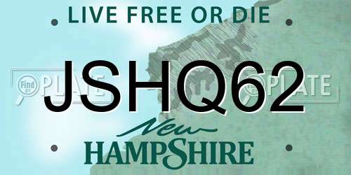 JSHQ62 New Hampshire License Plate