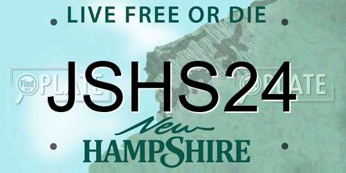 JSHS24 New Hampshire License Plate