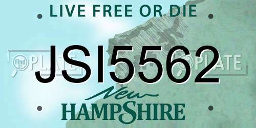 JSI5562 New Hampshire License Plate