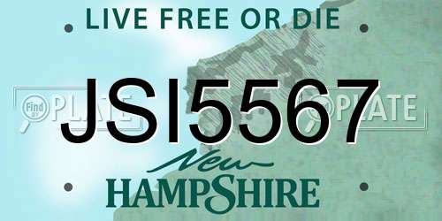 JSI5567 New Hampshire License Plate