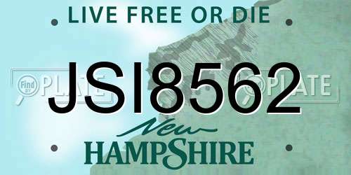 JSI8562 New Hampshire License Plate