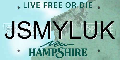 JSMYLUK New Hampshire License Plate