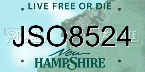 JSO8524 New Hampshire License Plate