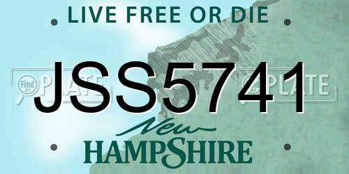 JSS5741 New Hampshire License Plate