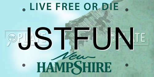 JSTFUN New Hampshire License Plate