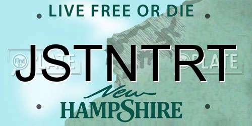 JSTNTRT New Hampshire License Plate