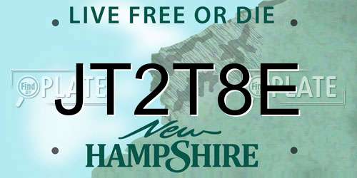 JT2T8E New Hampshire License Plate