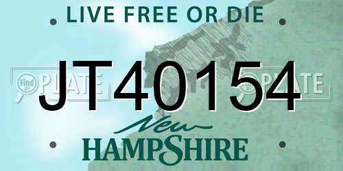 JT40154 New Hampshire License Plate