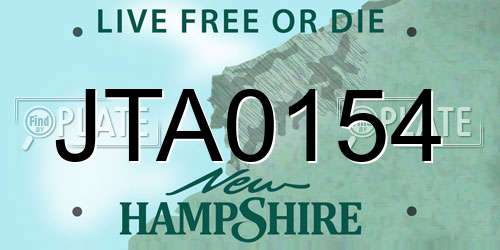 JTA0154 New Hampshire License Plate