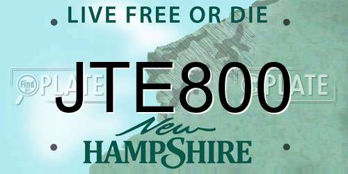 JTE800 New Hampshire License Plate