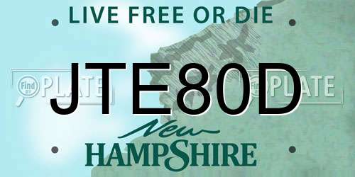 JTE80D New Hampshire License Plate