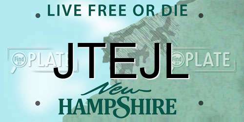 JTEJL New Hampshire License Plate