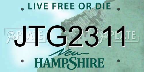 JTG2311 New Hampshire License Plate