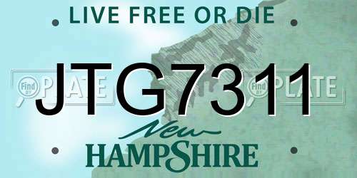 JTG7311 New Hampshire License Plate