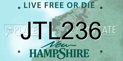 JTL236 New Hampshire License Plate