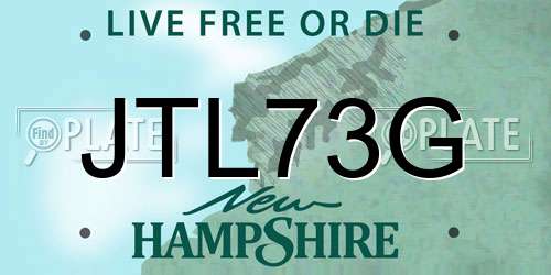 JTL73G New Hampshire License Plate