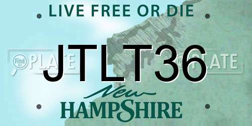 JTLT36 New Hampshire License Plate