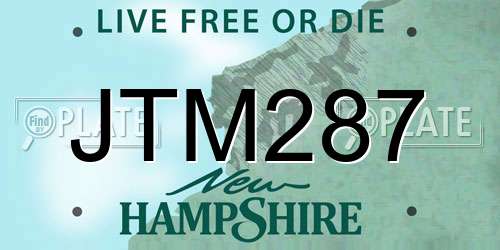 JTM287 New Hampshire License Plate