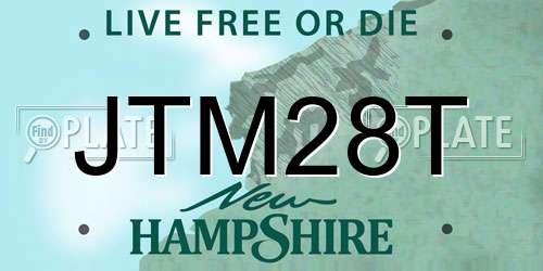 JTM28T New Hampshire License Plate