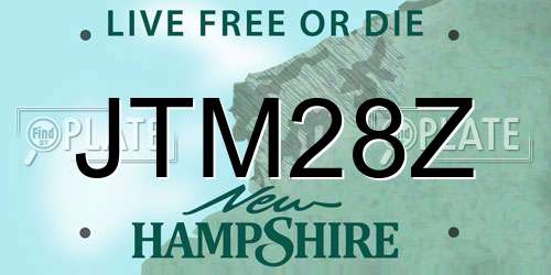 JTM28Z New Hampshire License Plate