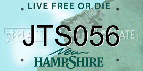 JTS056 New Hampshire License Plate