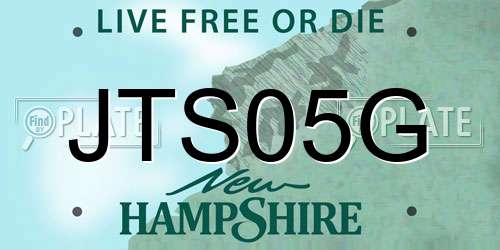 JTS05G New Hampshire License Plate