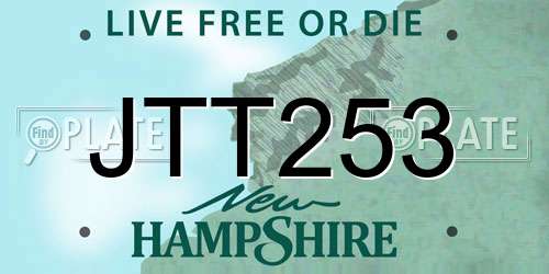 JTT253 New Hampshire License Plate
